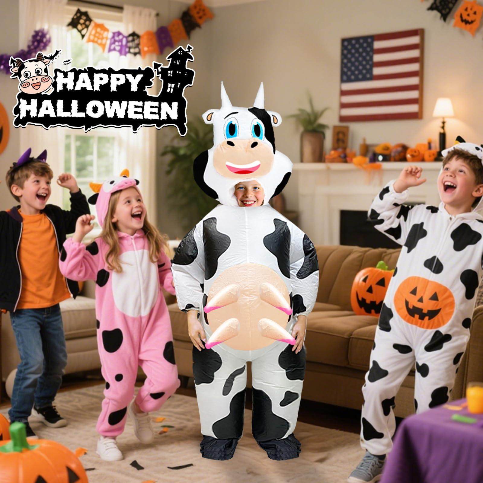 Camlinbo Camlinbo Child Inflatable Halloween Costume Cow for Kids Boys Girls Full Body Blows up Halloween Costumes Cosplay Party