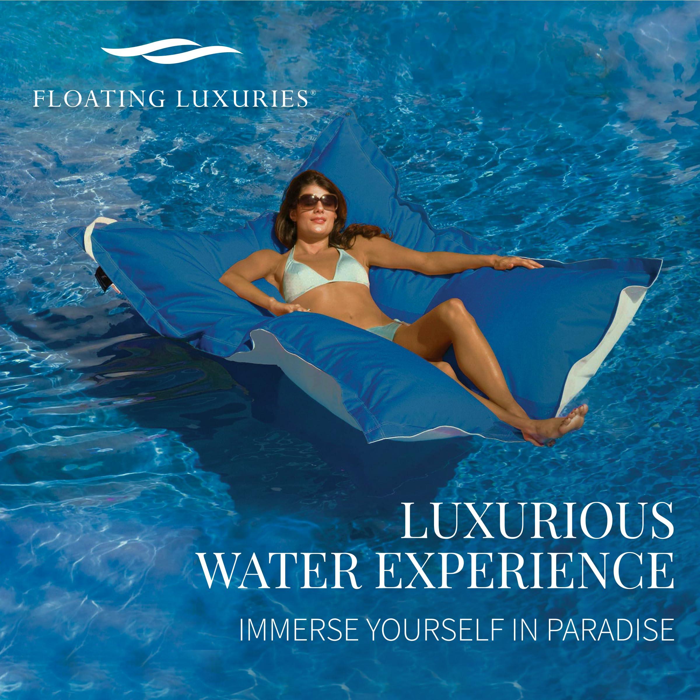 Floating Luxuries King Kai Adult Pool Float, Inflatable Raft, Best Pool Noodles, Pool Floats Adult, Inflatable Lounger, Floaties for Adults, Marine-Grade Fabric, 58in x 72in, Pacific Blue by Floating Luxuries