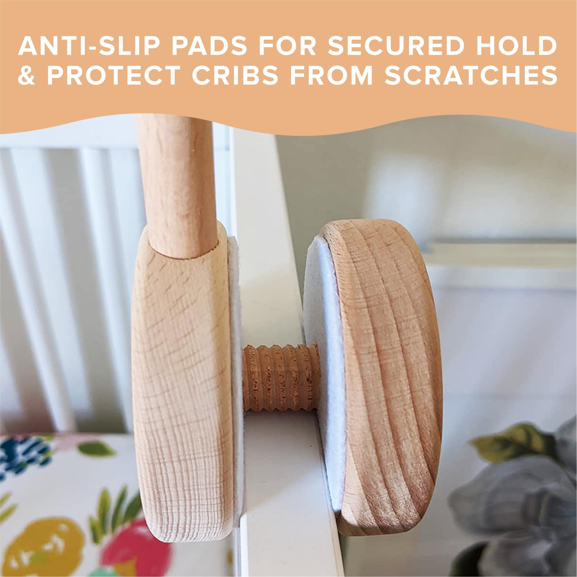 EstyFanZ Wooden Crib Mobile Arm - Safe and Rotating Baby Mobile Hanger, 33 Inch Mobile Holder for Crib - Perfect Baby Crib Mobile Arm, Easy-Install Mobile Hanger for Crib - UP to 0.8 Inch Width Crib Rail