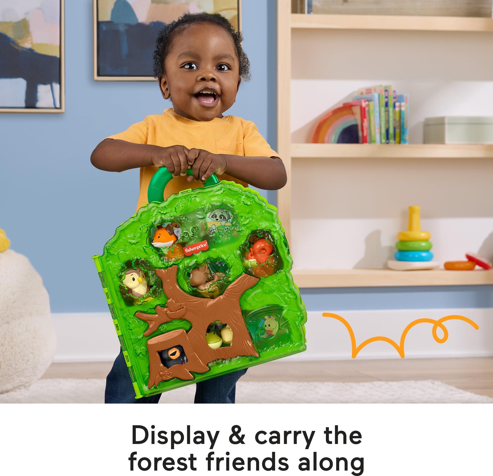 Fisher-Price Fisher-Price Little People Toddler Toy Forest Friends Carry Case Playset with Animal Figures for Pretend Play Kids Ages 1+ Years