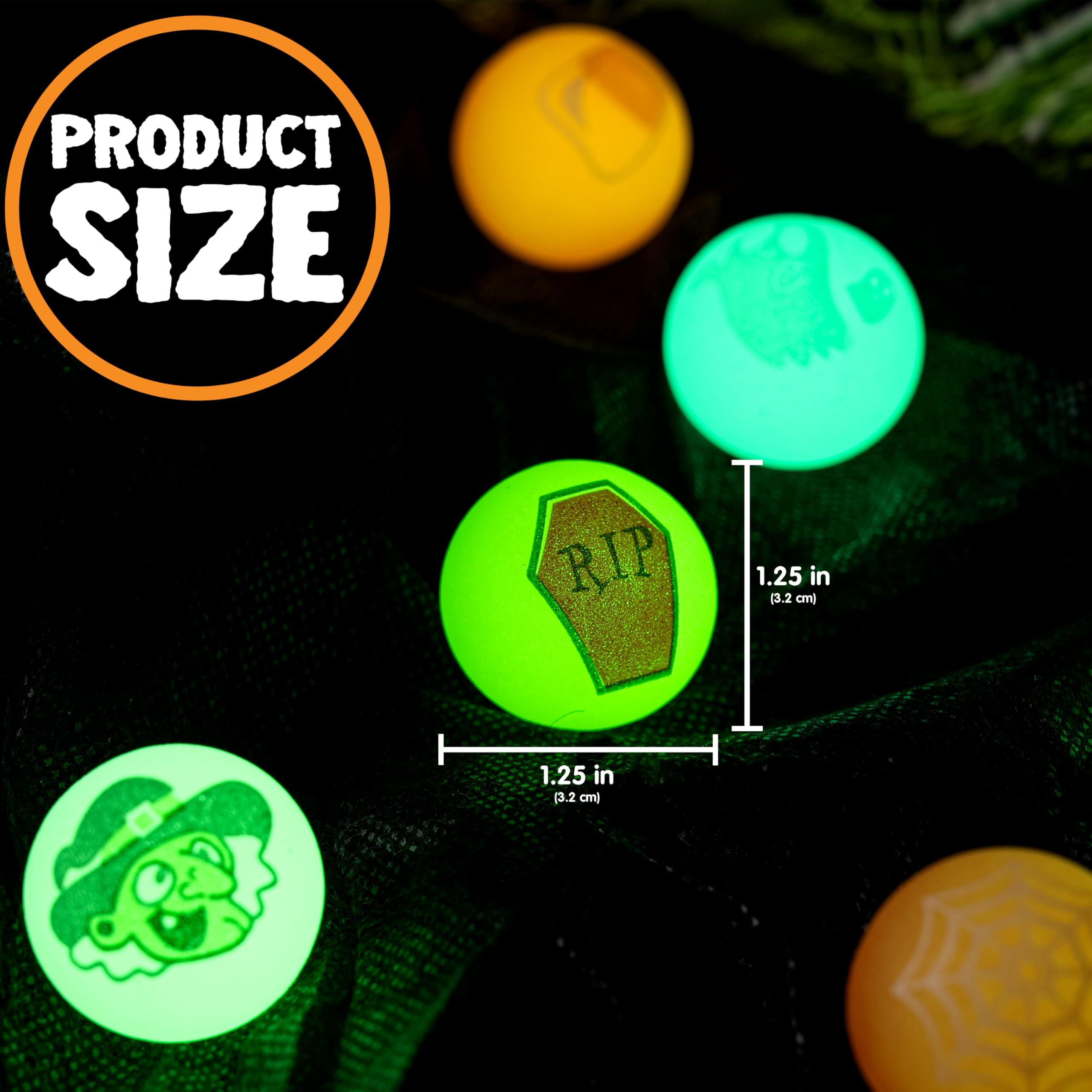 JOYIN JOYIN 24 PCS Glow Halloween Bouncing Balls, Glowing Bouncy Ball Halloween toys for Kids Gift, Halloween Party Favors Bounce Ball Goodie Bag Fillers, Trick or Treats Classroom Exchange Prizes