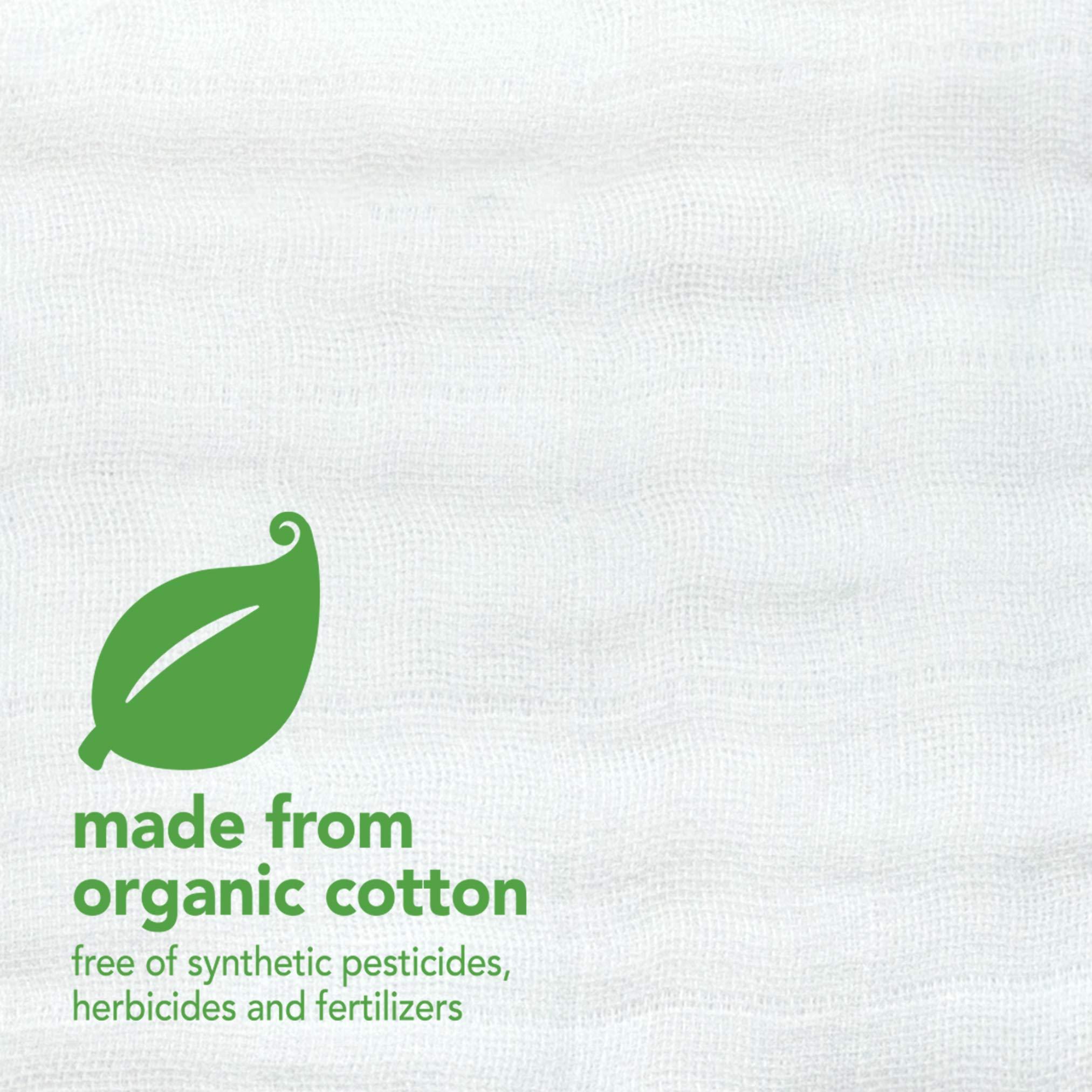 green sprouts green sprouts Muslin Bibs Made from Organic Cotton| 4 Absorbent Layers Protect from sniffles, Drips, & drools | 100% Organic Cotton Muslin, Adjustable snap Closure, Machine Washable,5 Count