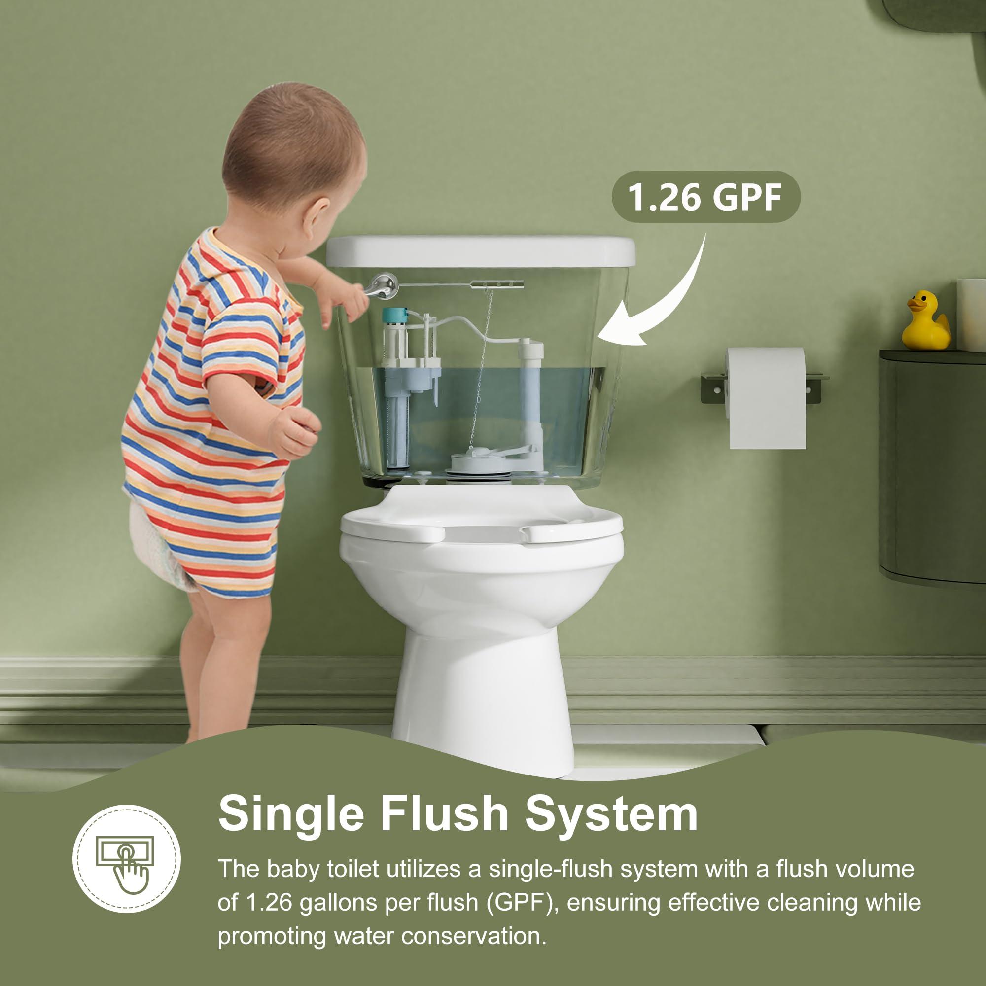 Simple Project Simple Project Kids Toilet For Bathroom, Ceramic Baby Potty Training Toilet 10-Inch Rough-In Children Toilet For Daycares, Playgrounds, And Home Use - 10.5" Bowl Height