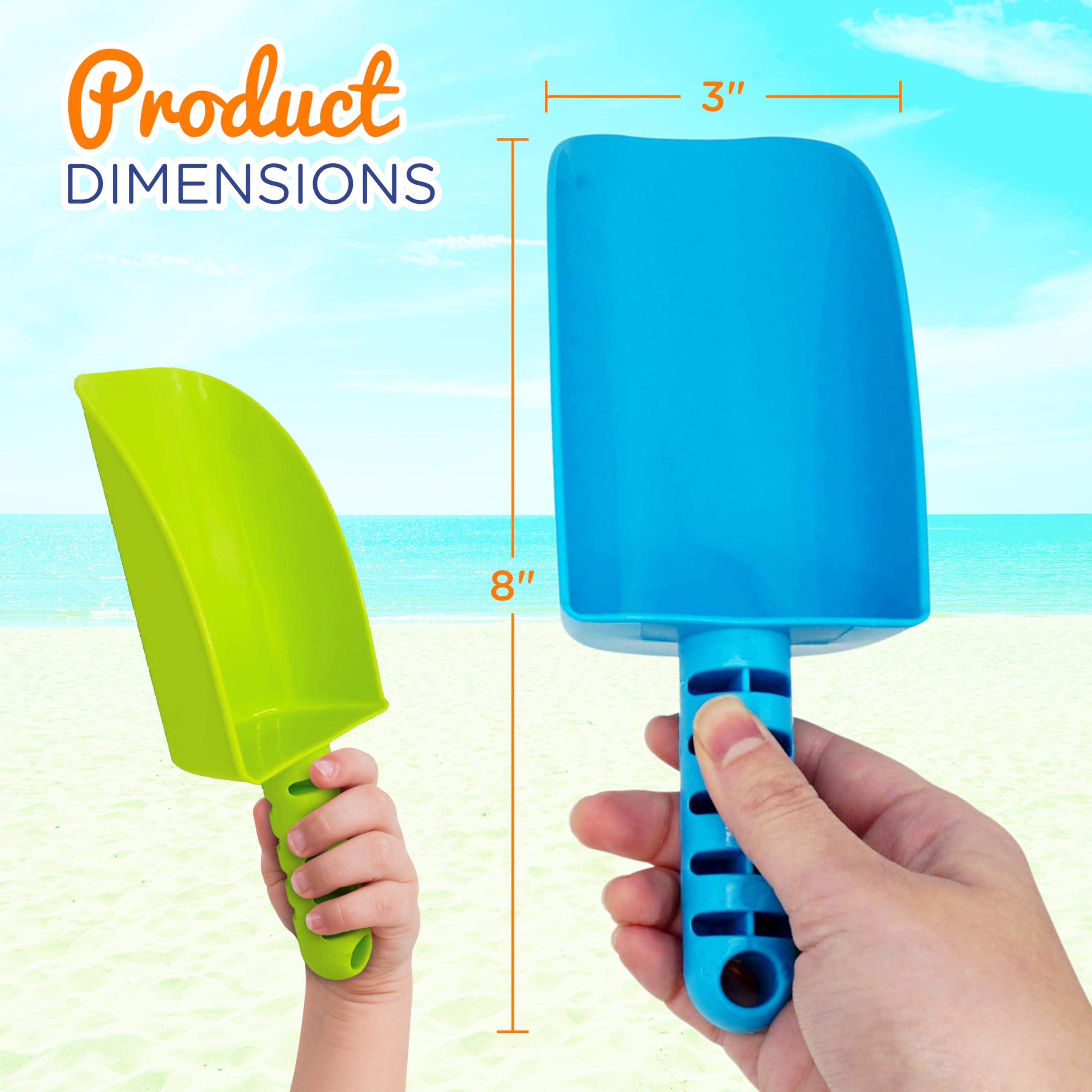 4E\'s Novelty 4E\'s Novelty 4 Pack Beach Shovels 8 Inch, Heavy Duty Plastic Sand Shovel for Kids, - Great for Planting Gardening Shovels for Toddlers, Outdoor Digging Sandbox Toys
