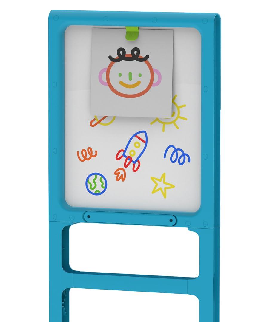 Discovery Kids Discovery Glow Easel Dual-Sided Art Station 34 Floor Standing Easel with Light Board, Whiteboard, 6 Neon Dry-Erase Markers| Detachable Drawing Tablet| Coloring Doodle Pad| Arts & Crafts for Kids