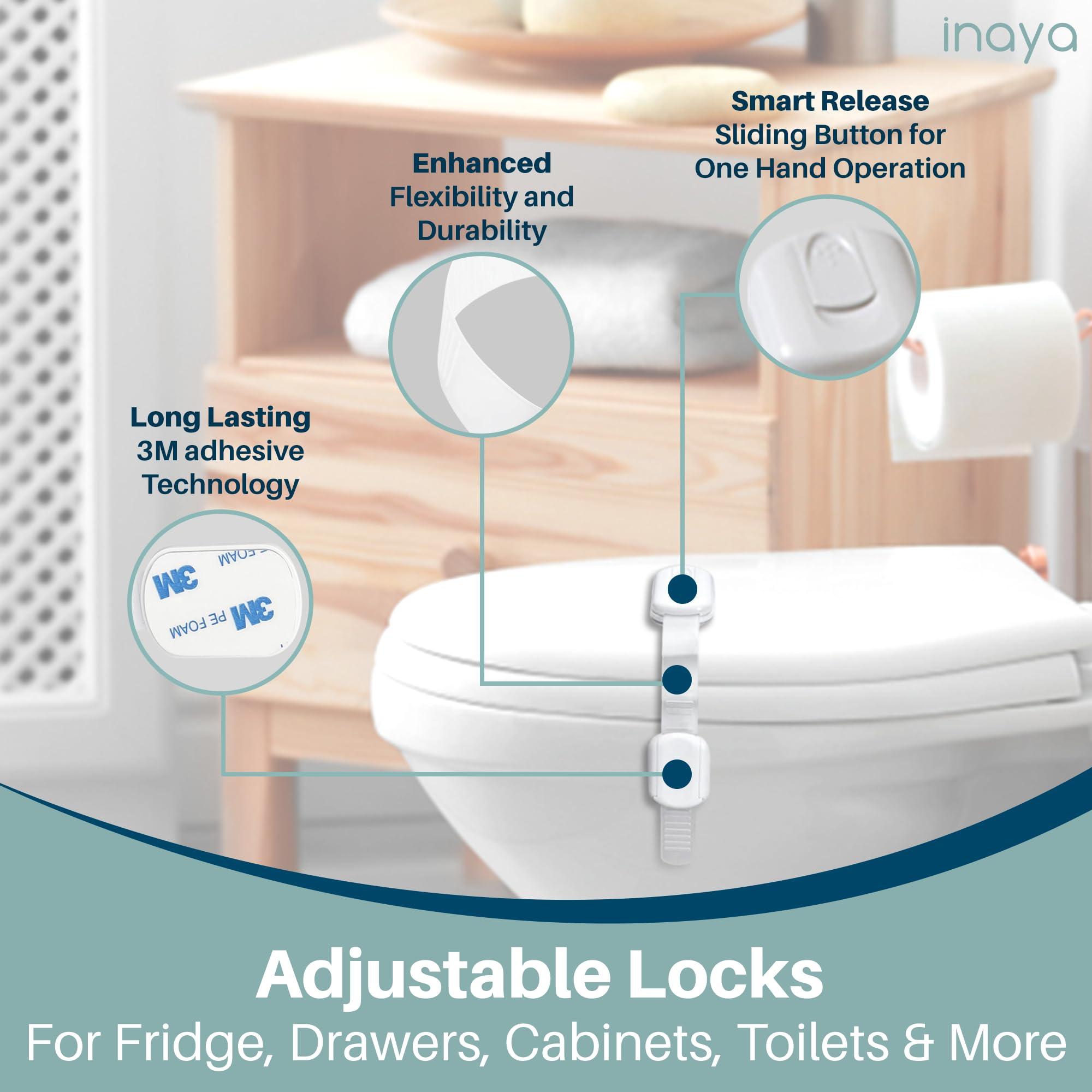 Inaya Inaya Complete Baby Proofing Kit Keep Your Child Safe at Home & Inaya Adjustable Door Strap for Kids Safety & Cat Door Latch