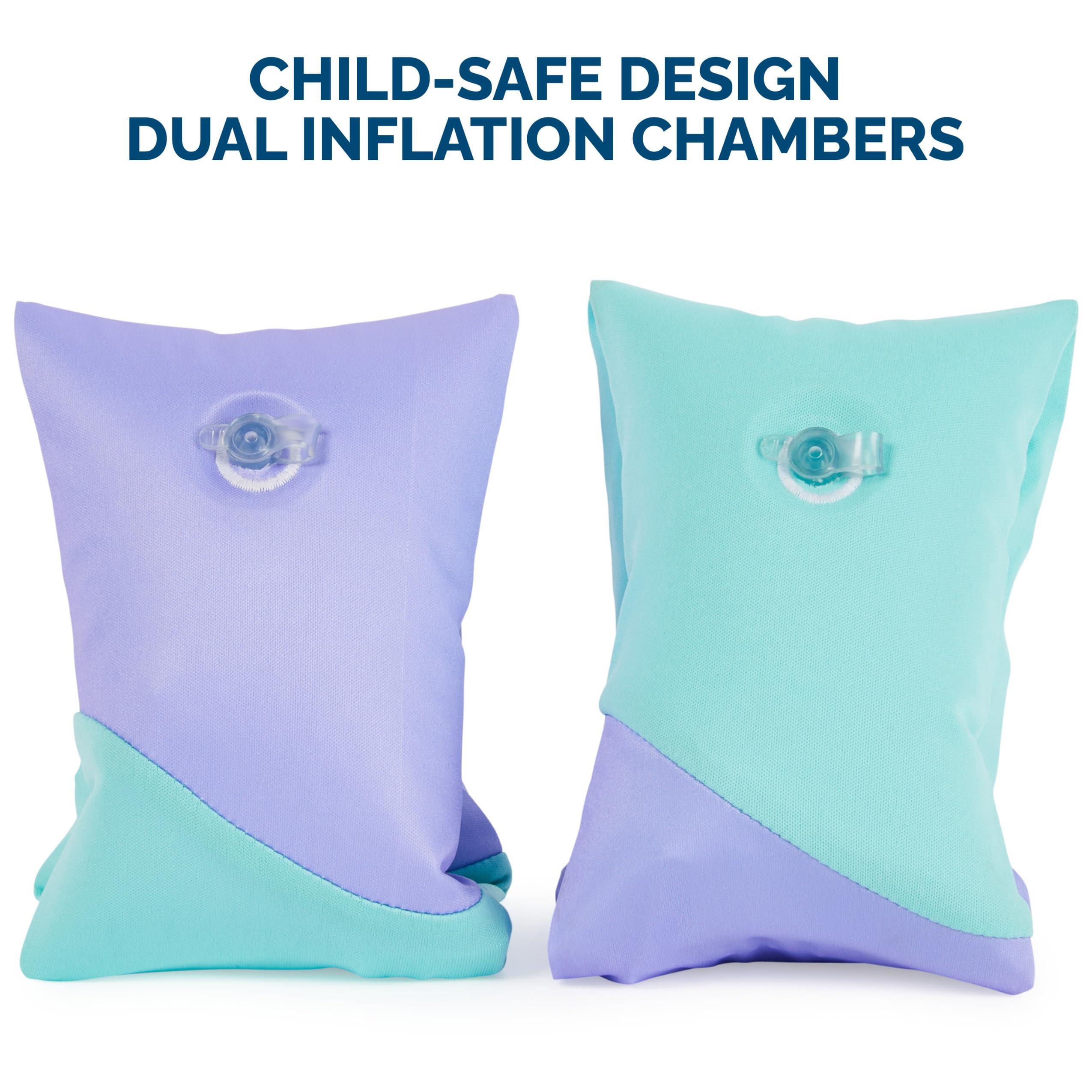 SwimWays Swimways Soft Swimmies Toddler Floaties, Learn-to-Swim Inflatable Pool Floats & Arm Floaties, Swimming Pool Accessories for Kids Aged 3-5, Purple