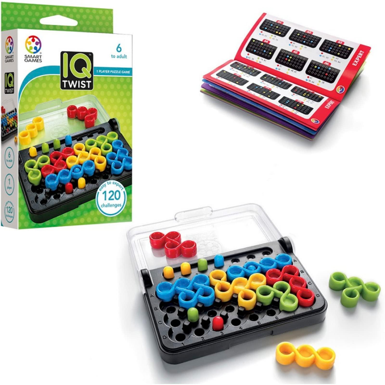 SmartGames SmartGames IQ Twist, a Travel Game for Kids and Adults, a Cognitive Skill-Building Brain Game - Brain Teaser for Ages 6 & Up, 120 Challenges in Travel-Friendly Case