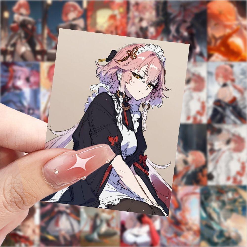 TEMIHrbe Changli Stickers for Game Wuthering Waves 126Pcs 1.5 * 1.1inch Stickers Removable DIY Material Decoration