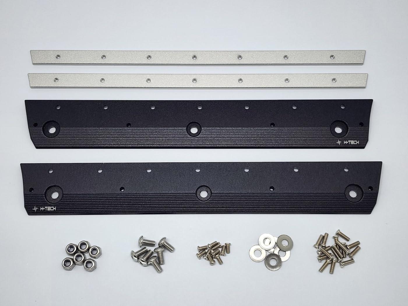 H-TECH H-TECH RC CNC Aluminum Metal Side Plate & Step for Axial SCX10 III Jeep CJ-7 [AXI03008T2, AXI03008T1] 1/10 RC Body Upgrade (Side Plate), Black