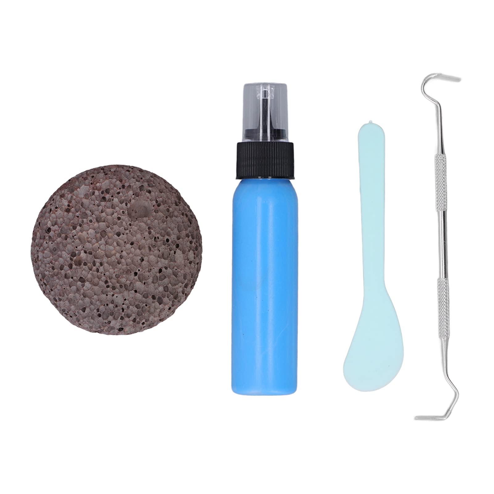 Septpenta Picking Rock Kit, Pick Stone for Anxiety Relief, Reduce Stress Fidget Picky Stone Kit, DIY Relaxing Relief Pick Rock Toyfor Children and Adults (Blue Latex + Flat Round Stone)