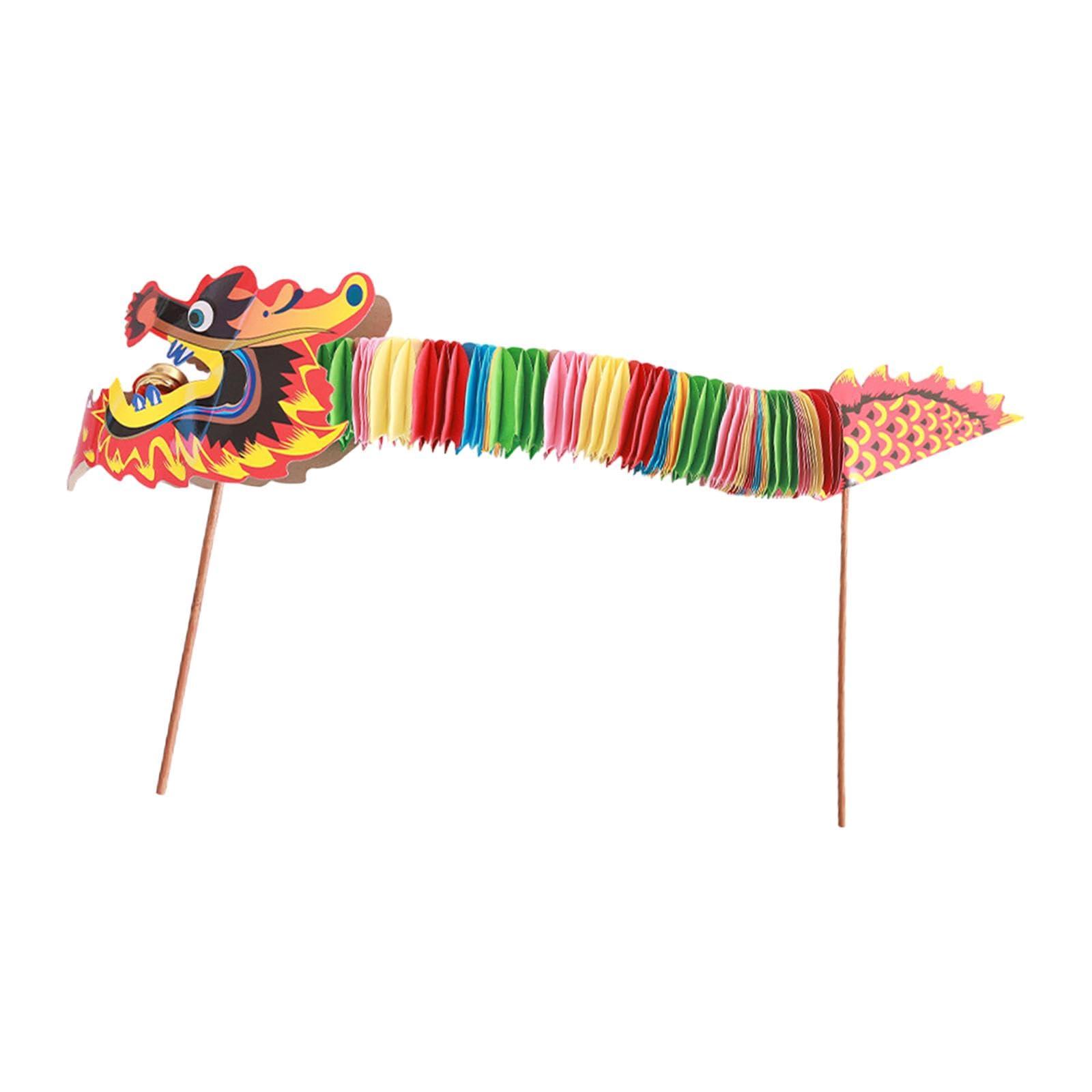 Luwecf Luwecf Chinese Paper Dragon Chinese New Year Dragon Crafts Banner DIY Set Chinese New Year Dragon Garland for New Year Kindergarten, Style A
