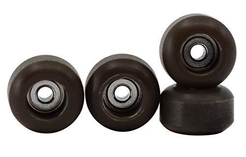 Teak Tuning Teak Tuning CNC Polyurethane Fingerboard Bearing Wheels, Brown - Set of 4 Wheels - Durable Material with a Hard Durometer