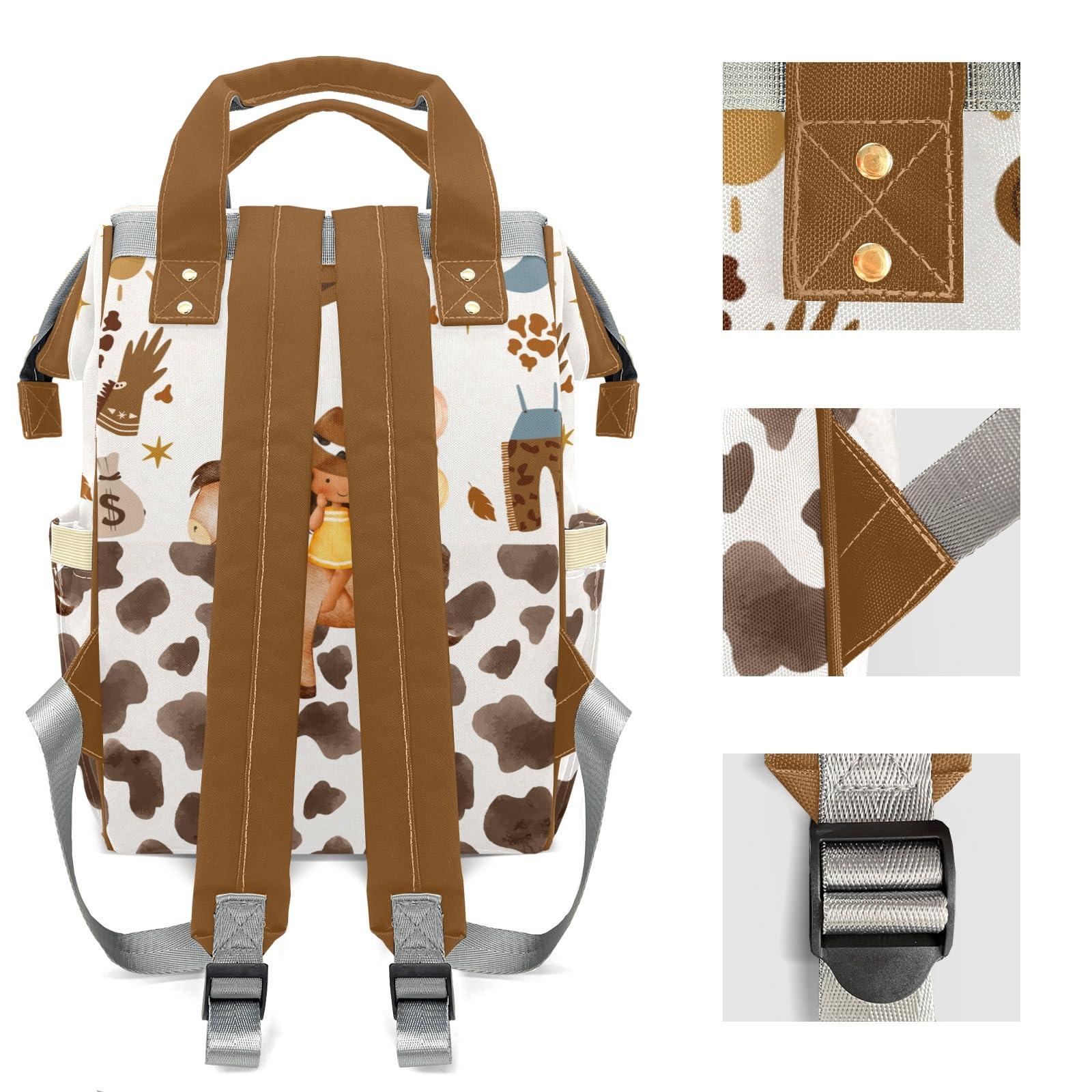 EasyeeUMe EasyeeUMe Rodeo Western Cowgirl Horse Balloon Personalized Large Capacity Diaper Bags,Custom Name Backpack Casual Daypack Bag Nappy Bag Gifts, Design 12, SFA055SS