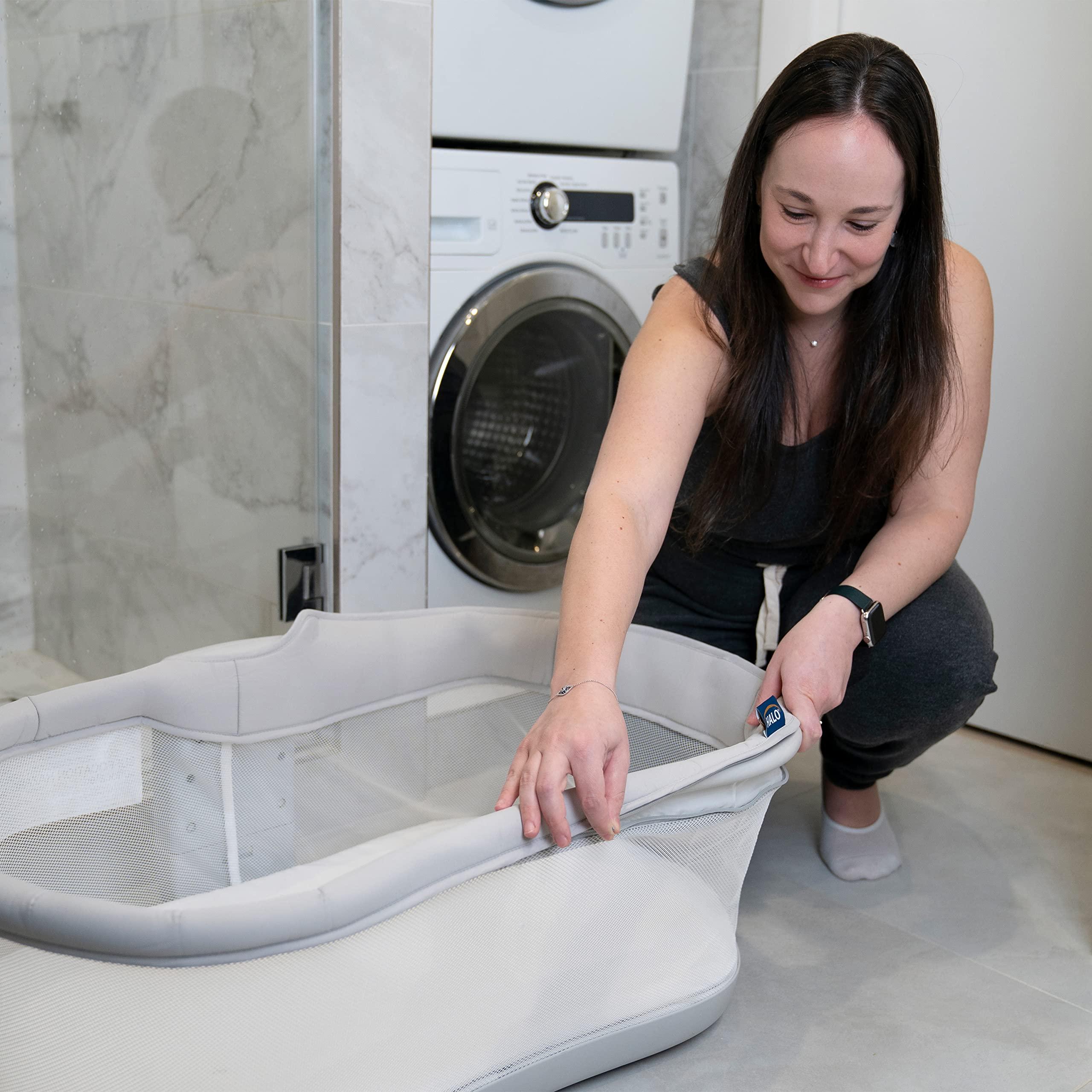 HALO HALO BassiNest Swivel Sleeper 3.0 Bedside Baby Bassinet with 360 Rotation, Adjustable Height, Breathable Mesh, Safe Close Sleeping, Lowering Wall for Easy Access, Feeding & C-Section Recovery