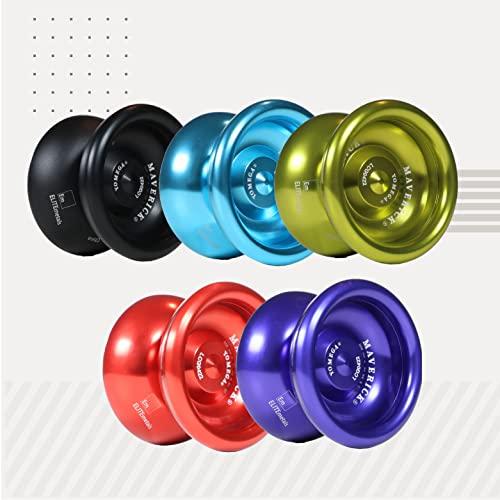Yomega Yomega Maverick - Professional Aluminum Metal Yoyo for Kids and Beginners with C Size Ball Bearing for Advanced yo yo Tricks and Responsive Return + Extra 5 Strings & 3 Month Warranty (Red)