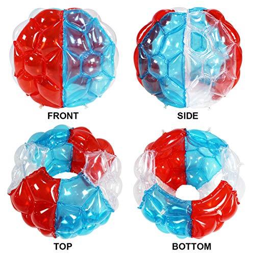 SUNSHINEMALL SUNSHINEMALL 2 PC Sumo Balls for Adult, Inflatable Body Ball Sumo Balls Bopper Toys, Heavy Duty PVC Vinyl Kids Adults Physical Outdoor Active Play (36 INCH Red Pure Blue)