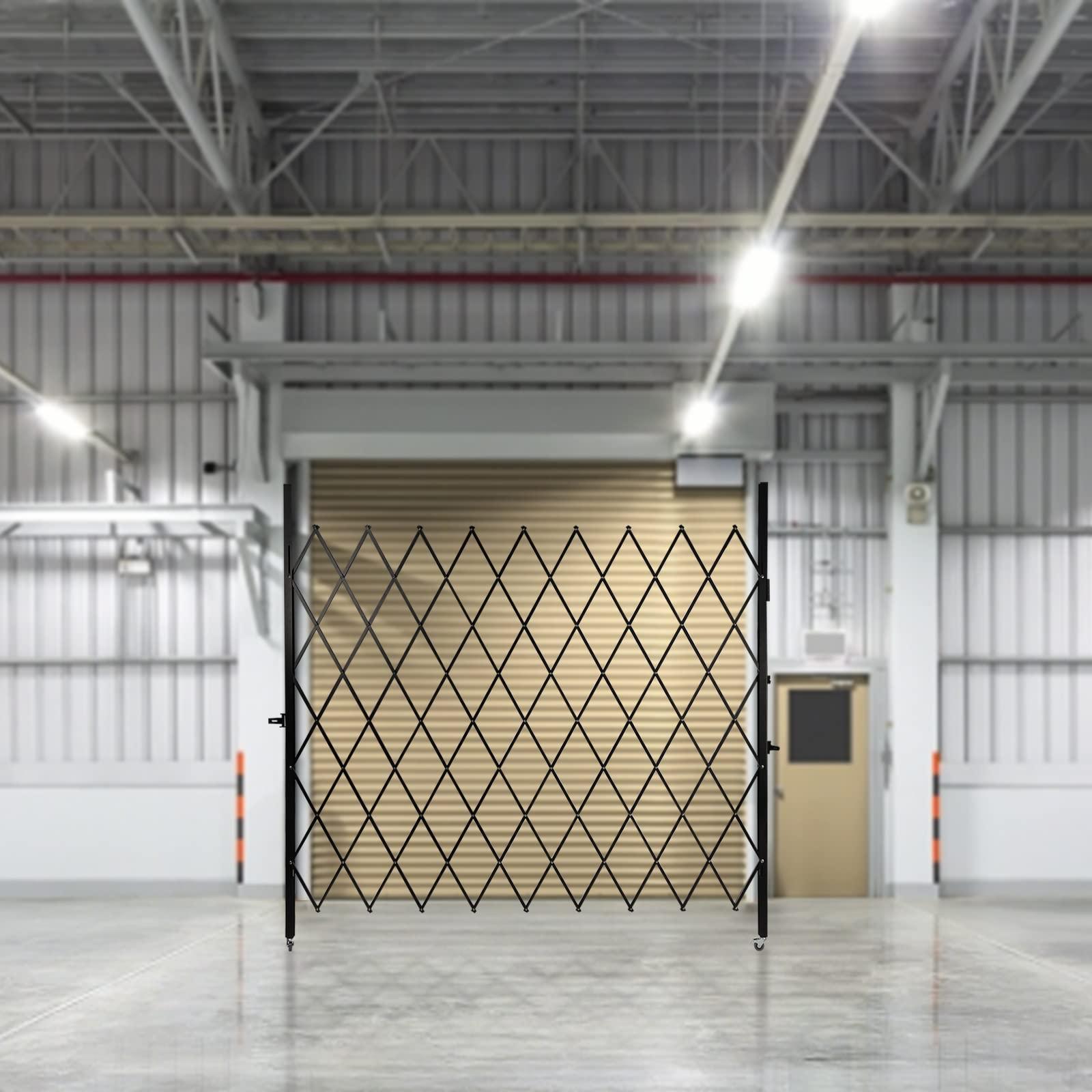 FFanhia Single Folding Security Gate 7.22'H x 7.5'W Folding Door Expand Gate Security Scissor Gates Accordion Security Gate with Padlock for Basements Garages Storefronts Factories