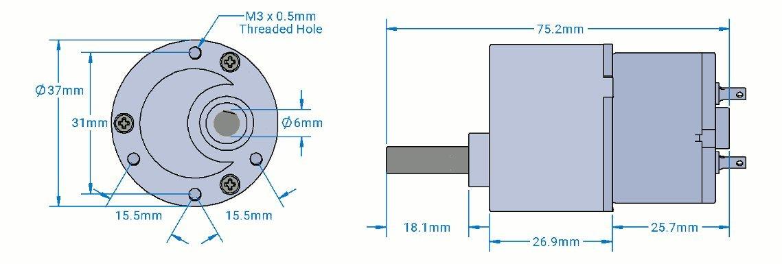 ServoCity 1 RPM Gear Motor