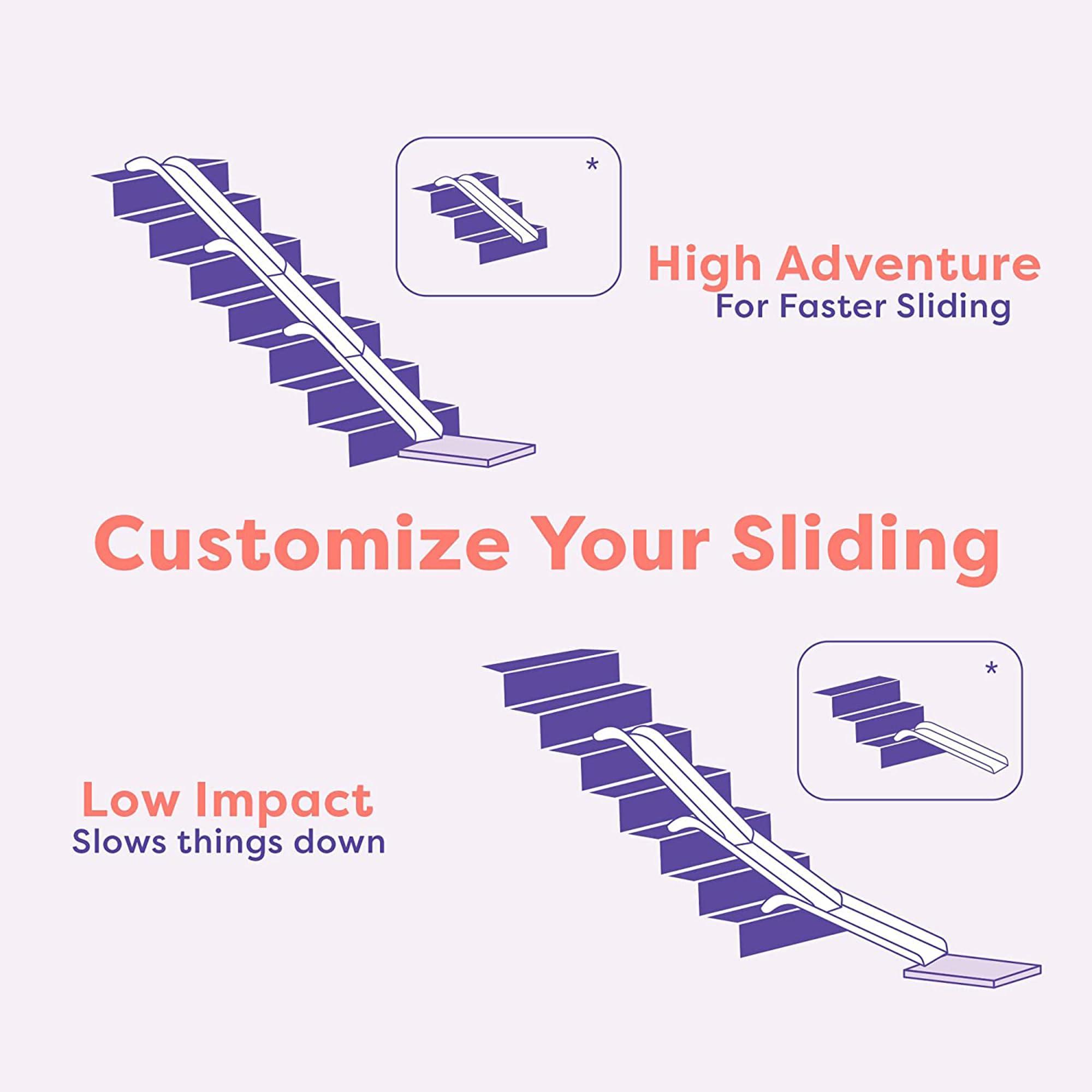 Stairslide StairSlide 8-Pack Stair Mounted Kids Indoor Slide Attachment Set, Up to 155lbs