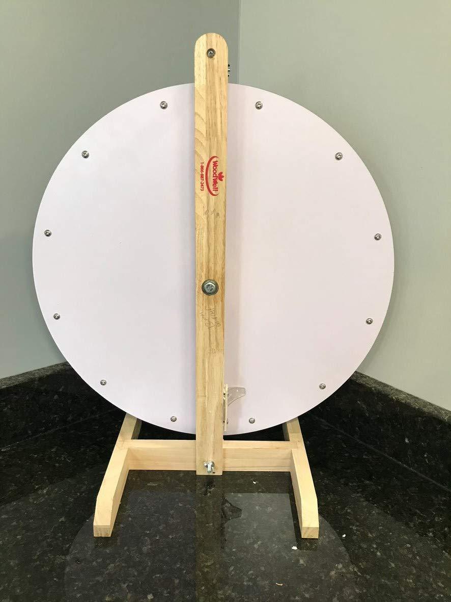 CHWAREHOUSE CHWAREHOUSE WOODWELL 20-Inch DIY Dry Erase Spin Wheel, 12 Slots with Wood Design for Desktop Kids Carnival Prize Wheel Game and DIY Editable Spin Wheel Design Markers and Eraser Included