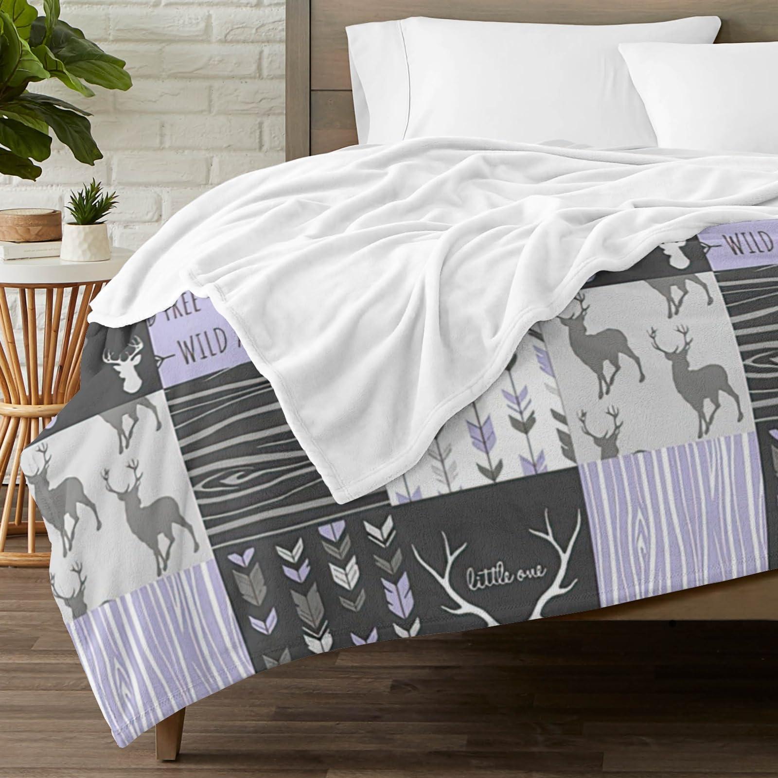 CADE Custom Blanket with Name Customized Blanket for Kids Adults Personalized Name Blanket for Baby Girl Boy Custom Woodland Blanket Custom Baby Gifts