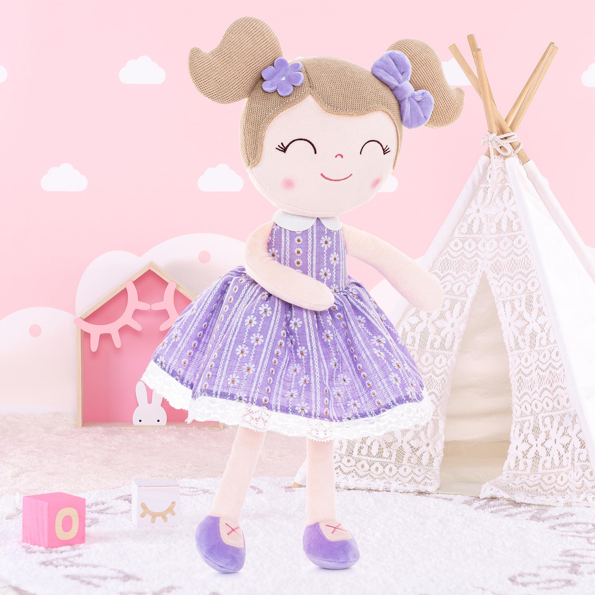 Gloveleya Gloveleya Dolls Baby Girl Gifts Soft Plush Lavender Daisies Doll 16 inches