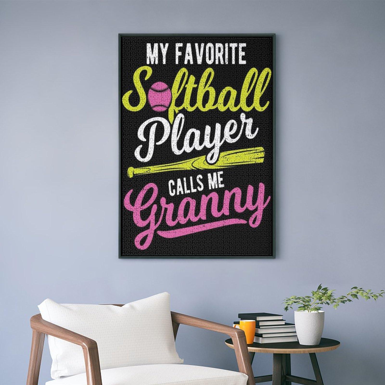 Zkswdez My Favorite Softball Player Jigsaw Puzzles for Adults, 1000 PCS Large Sports Wooden Jigsaw Puzzle for Teens Gift Home Decor