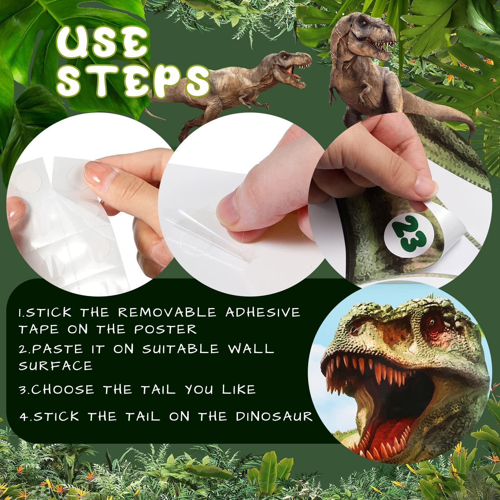 Outus Outus Dinosaur Theme Party Games Pin The Tail on The Dinosaur Game Birthday Party Game Circus Pin Game and Activities for Boys Girls Dinosaur Theme Party Supplies Decorations Indoor Outdoor