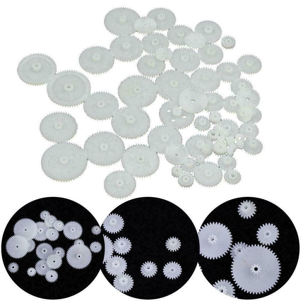 N\\D ND 58PCS Plastic Gears Toy Motor Crown Gear Set for DIY RC Car Robot Part