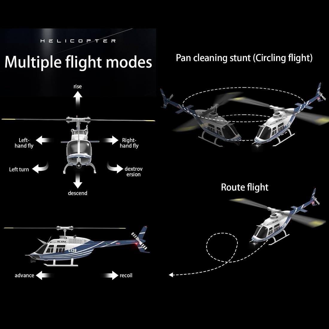 URFunModel URFunModel 1/33 206 RC Helicopter for Adults, 2.4G 6CH Remote Control Helicopter with Optical Flow Positioning, RC Aircraft RC Airplane, RC Flying Plane RC Military Helicopter Gift -RTF