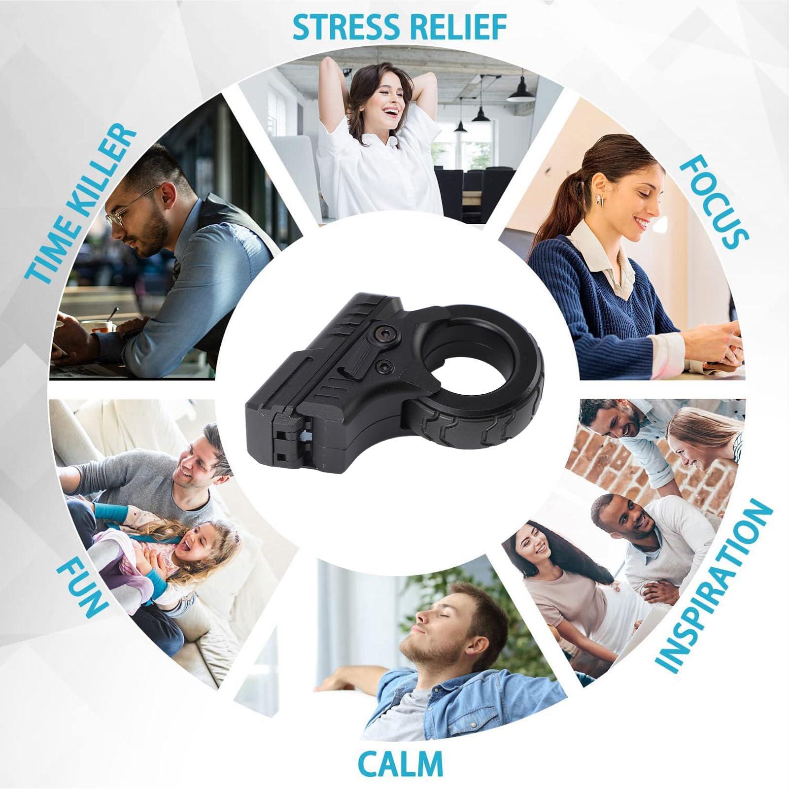 Vikye Fidget Gun, Adult Fidget Toy, Stainless Steel Suffering from Anxiety Stress Relief Cool Easter Fidget Gun Toy (Black)