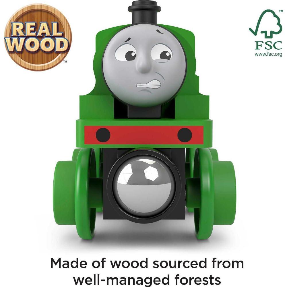 Thomas & Friends Thomas & Friends Wooden Railway Toy Train Track Tidmouth Sheds Starter Set with Percy Wood Engine for Preschool Kids Ages 3+ Years (Amazon Exclusive)