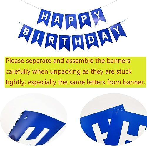 JumDaQQ 19th Birthday Party Decoration for Boys, Happy Birthday Banner Blue Number 19 Birthday Balloons 19th Birthday Latex Confetti Balloon for Boys Him Son 19 Years Old Birthday Decoration Supplies(19th)