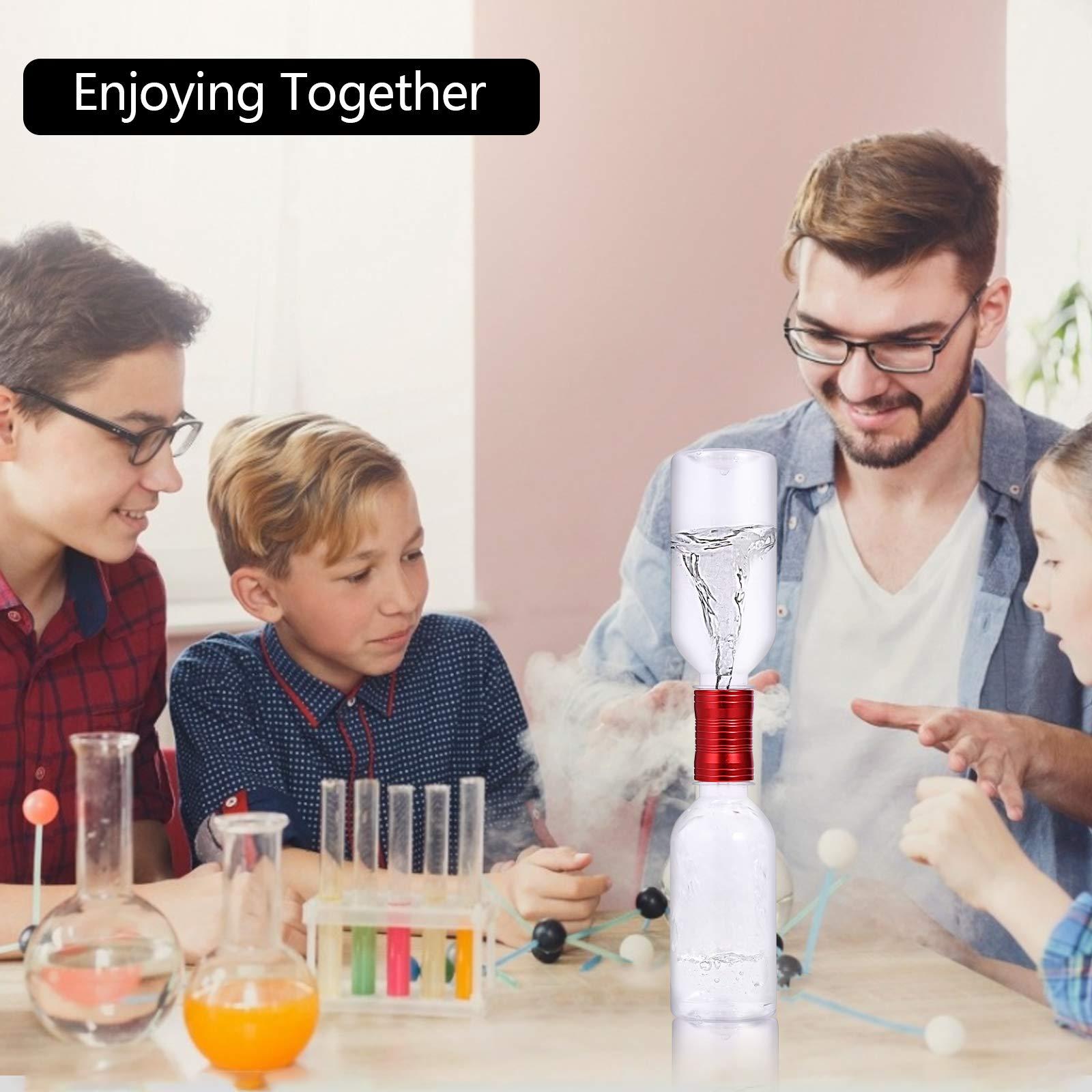 Waitahug Tornado Maker, Weather Toys, Ultra-Light Aluminum Connecting Tube, Including 2 Empty Bottles, Watertight Tornado Toy, Suitable for Kids' Science Experiments (Golden)