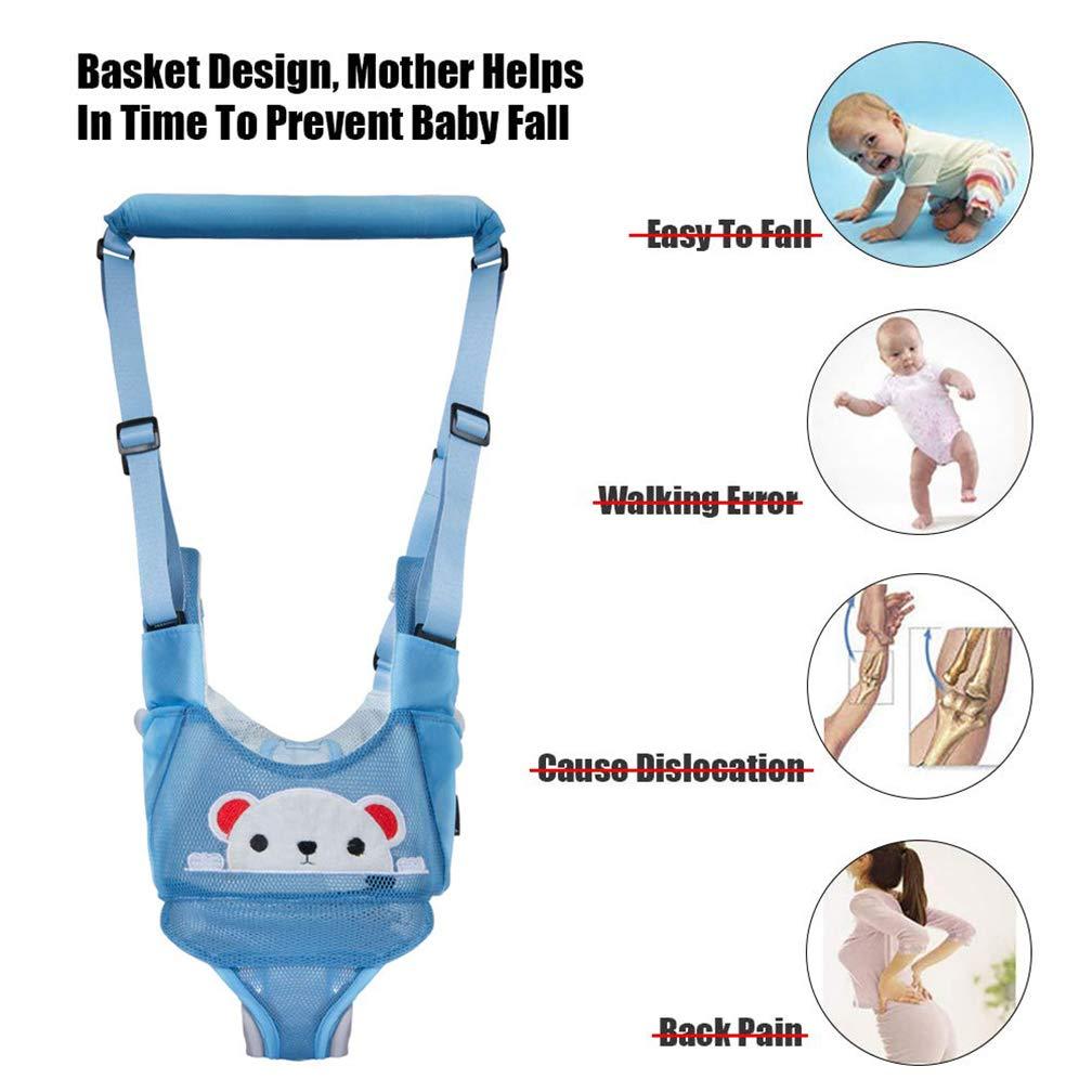 XEMZ Baby Walking Harness for Kids, Adjustable Handheld Baby Walker Safety Stand and Walk Baby Walking Helper, Pulling and Lifting Dual Use Infant Toddler Walking Assistant, for 6+ Months Baby (light blue)