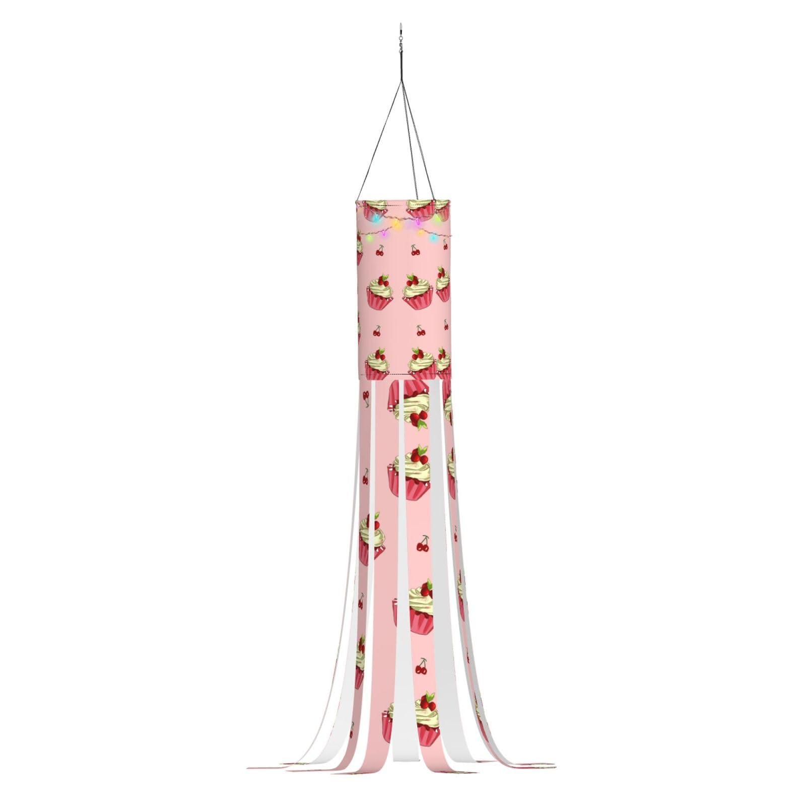 SamLng Cherry Cake Halloween Windsock - Print Decorations for Yard, Patio, and Garden - Perfect for Christmas, and Holiday