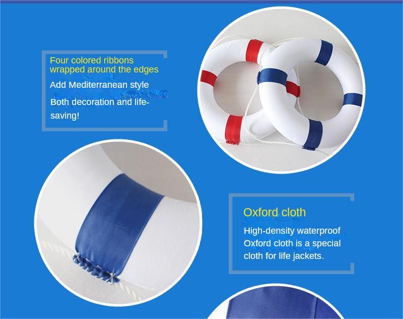 REzial 20 inch Small Diameter Swim Foam Ring Buoy Swimming Pool Safety Life Preserver with Perimeter Rope (red)