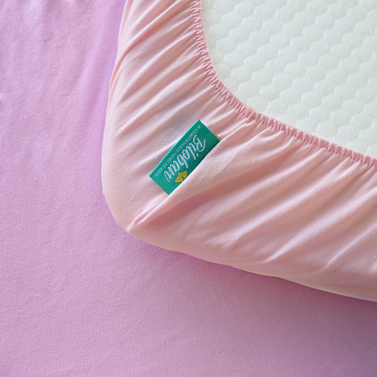 Biloban Bassinet Sheets Fit for Graco Sense2Snooze Bassinet and SNOO Smart Sleeper Baby Bassinet,100% Cotton, 2 Pack, Ultra Soft Bassinet Sheet, Pink and Violet