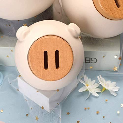 hehe Piggy Bank, Coin Bank, Coin Counter for Kids,for Decoration Or As Gift On Christmas, Pink/Beige-Beige||L