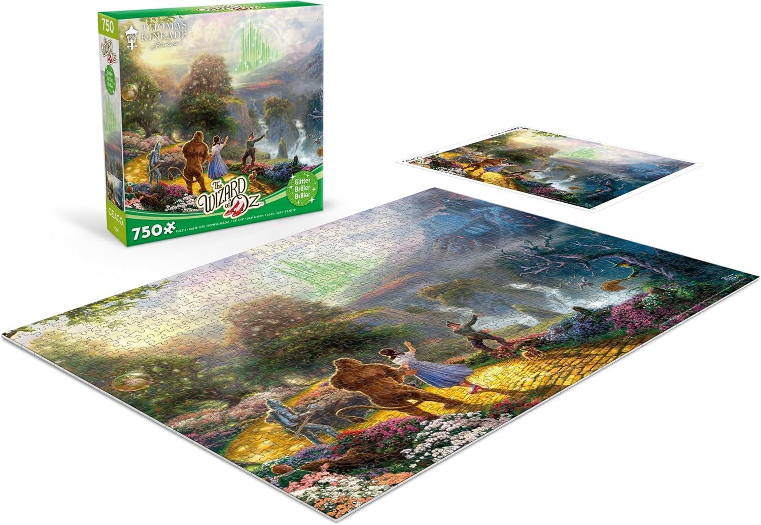 Ceaco Ceaco - Thomas Kinkade - The Wizard of Oz - Dorothy Discovers Emerald City - 750 Piece Glitter Jigsaw Puzzle