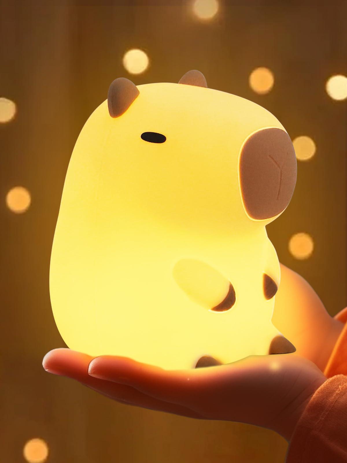 YuanDian YuanDian Capybara Night Light, Cute Nursery Lamp for Kids, Girls, Women, Teen, and Babies. Decorate Kids' Bedroom with Adorable Silicone Capybara Nightlights