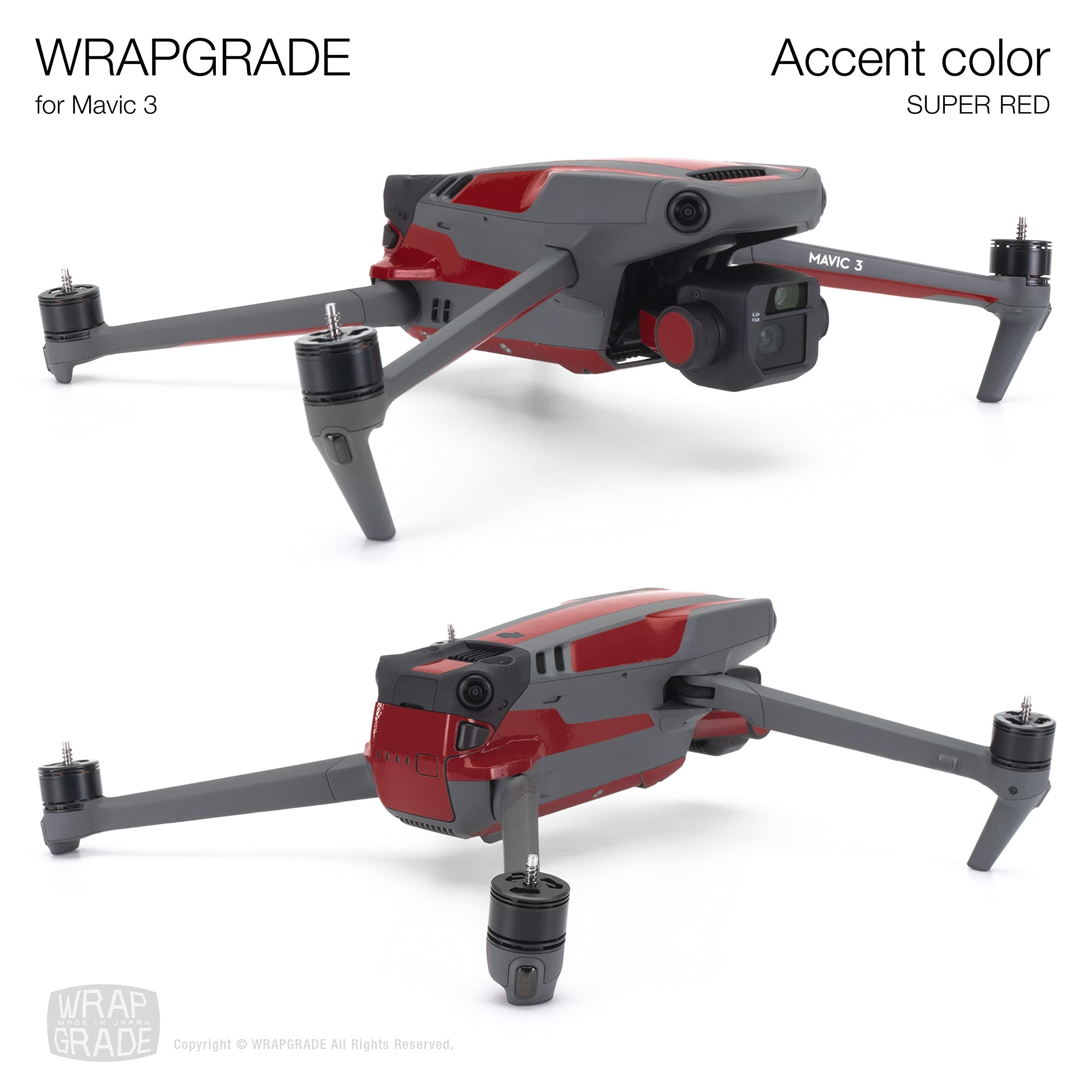 WRAPGRADE WRAPGRADE Partial Skin Stickers for DJI Mavic 3 Pro Accent Color (Super RED)