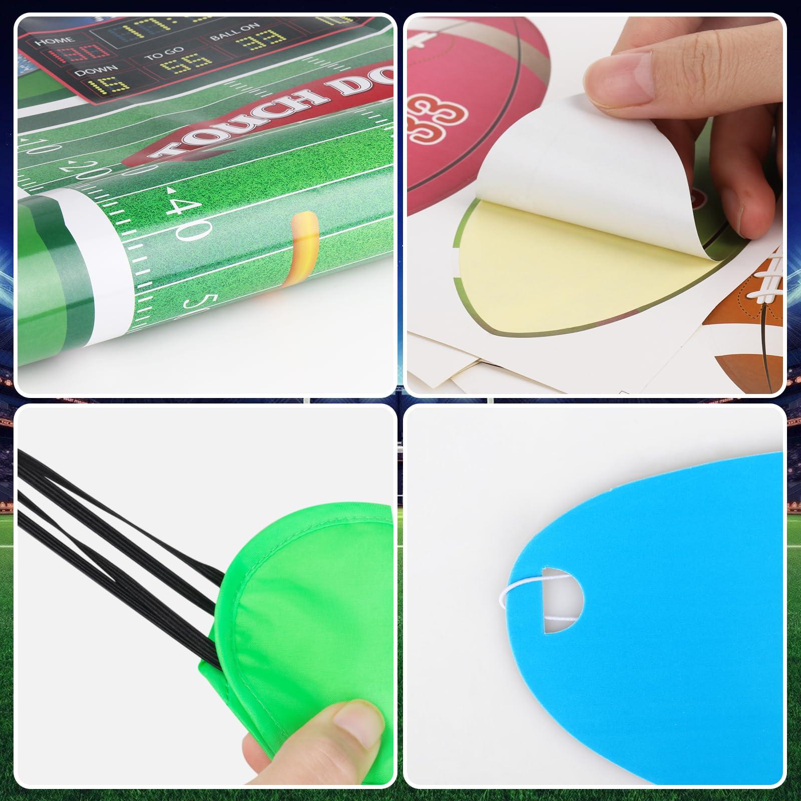 Hxezoc Hxezoc Pin The Football On The Goalpost Game With 36 Pcs Football Stickers, Large Football Party Games Poster for Kids Birthday Party, Carnival Party Decoration Supplies