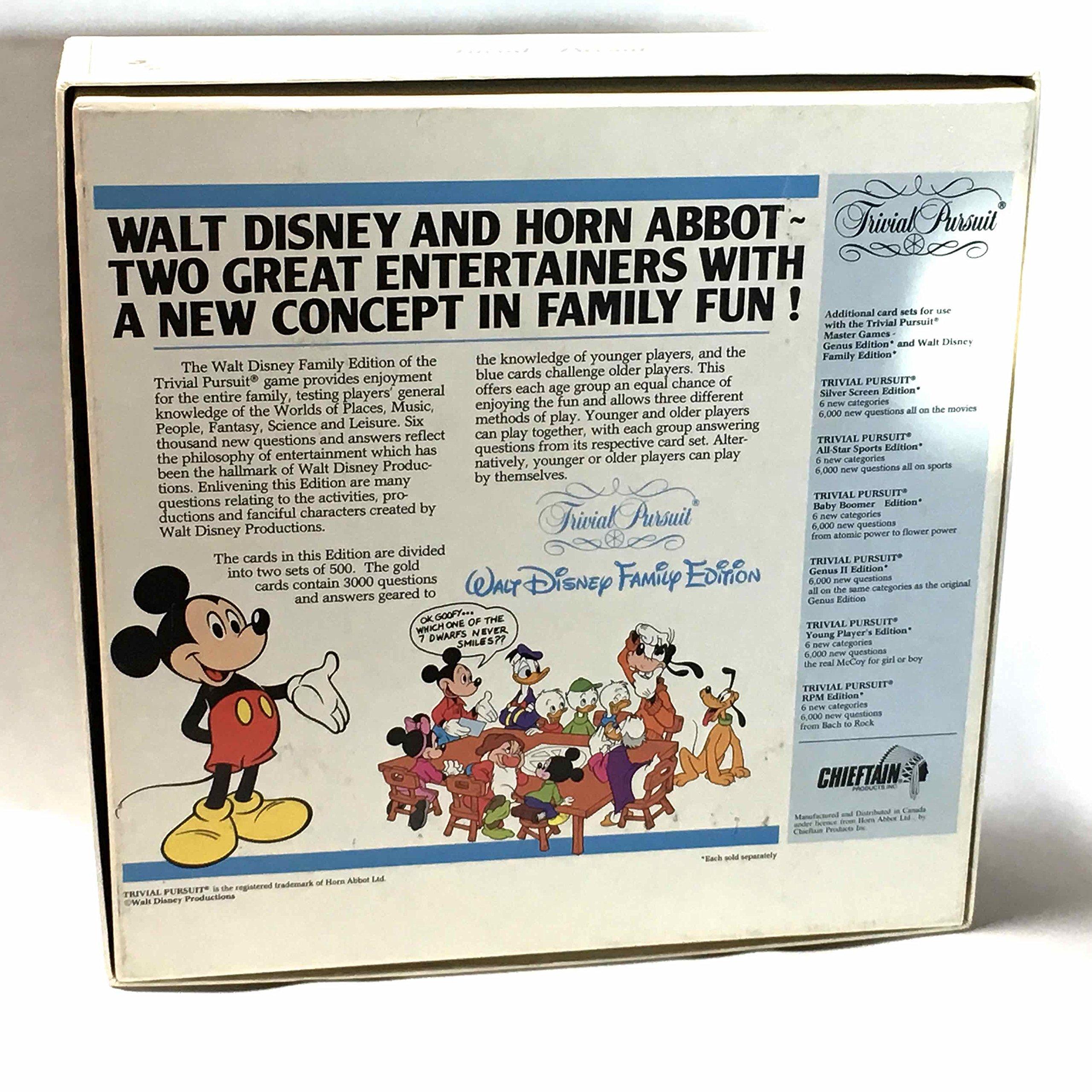 Chieftain Inc. Trivial Pursuit Walt Disney Family Edition Master Game 1985