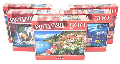 Puzzlebug 500 Piece Puzzle Variety Pack of 5 Different Puzzles - Colorful, Fun Puzzle Designs - Perfect for Kids of All Ages - Puzzlebug, Artbox, CRA-Z-Art