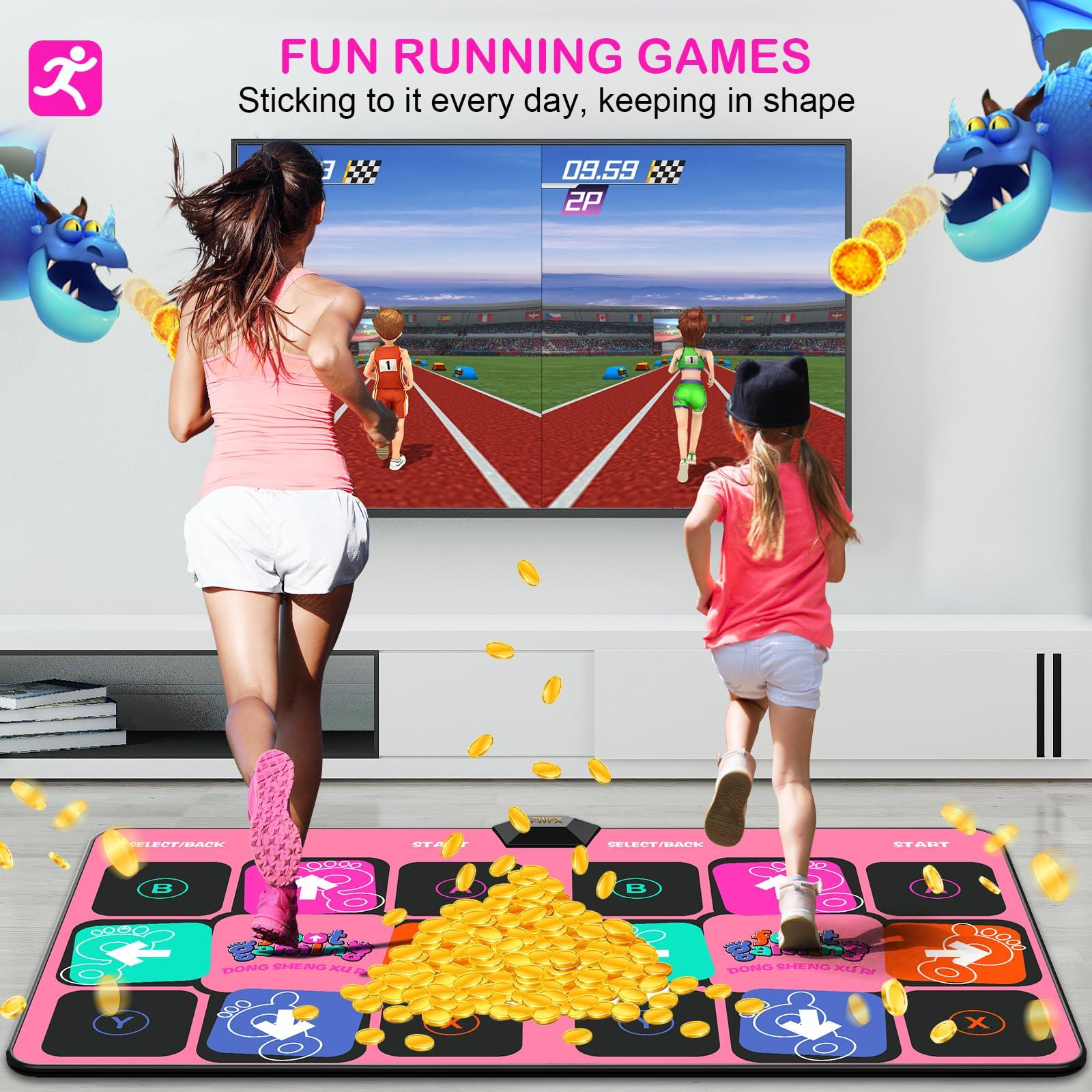 FWFX FWFX Dance Mat for Adults and Kids, Double User Wireless Dance Pad Game for TV, Plug and Play Electronic Dance Mats with Smart Camera, Exercise Dancing Mat for Family Games, Birthday Gifts Ideas