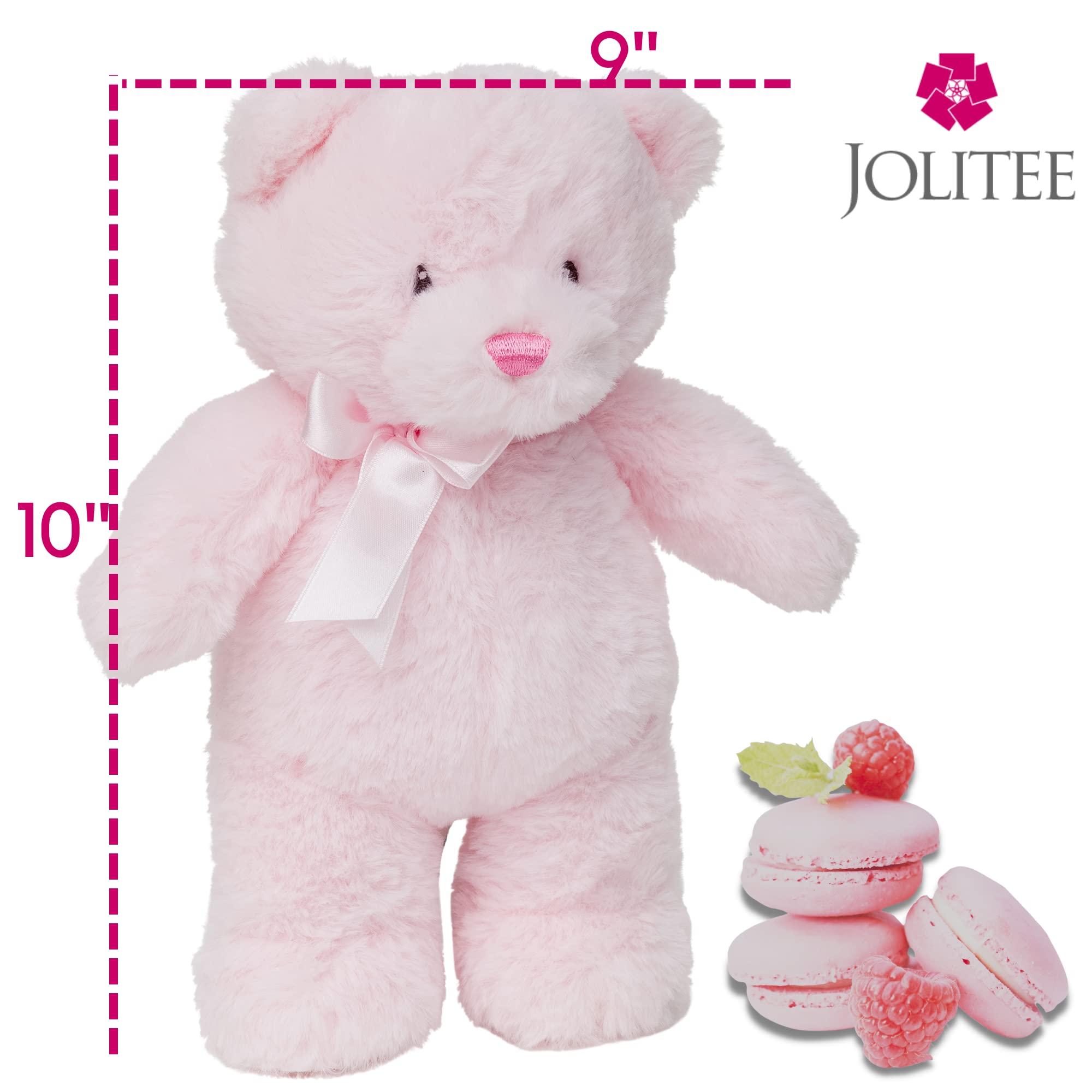 Jolitee Jolitee My First Bear Stuffed Animal - Pink Teddy Bear for Baby for Newborn, 10\"