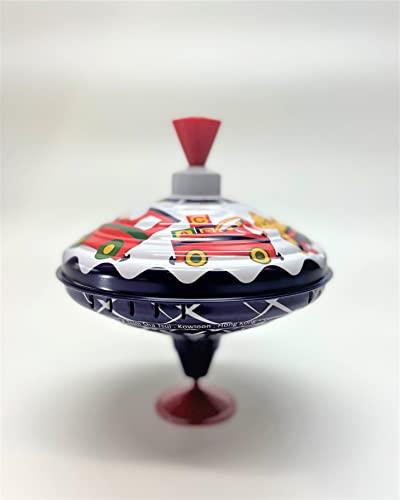 Bolz Bolz Classic Playbox Music Spinning Tin Top Toy from KsmToys The Funny Buzzing Hum Gets Louder As The Top Spins Faster, Ages 18 m+