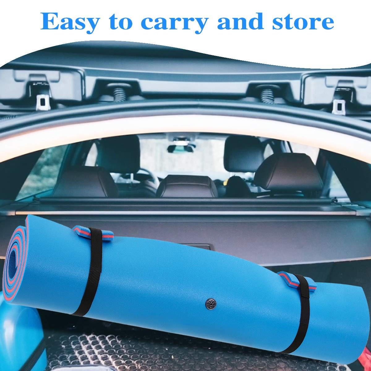 OUTROAD OUTDOOR CAMPING GARDEN PATIO Outroad 6FT Floating Water Pad Mat, 3 Layers XPE Foam Lily Pad for Beach, Ocean, Lake, Roll-Up Floating Island for Water Recreation and Relaxing, Blue